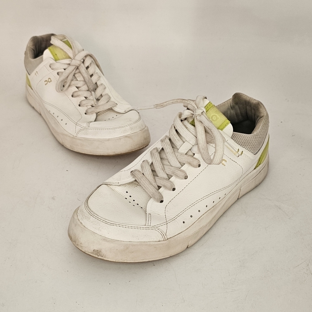 On The Roger Centre Court Womens Sneakers Size 7.5 White Limelight - Picture 9 of 10